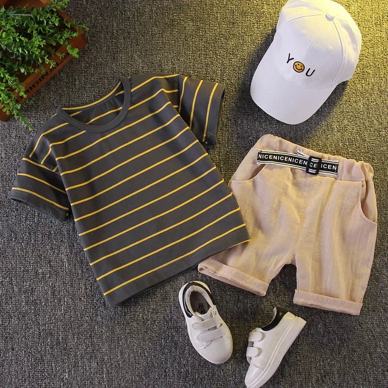 Boys Summer Polo Bear Shirt Set