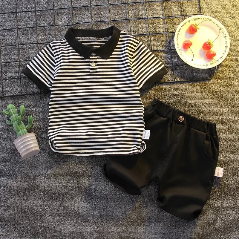 Boys Summer Polo Bear Shirt Set