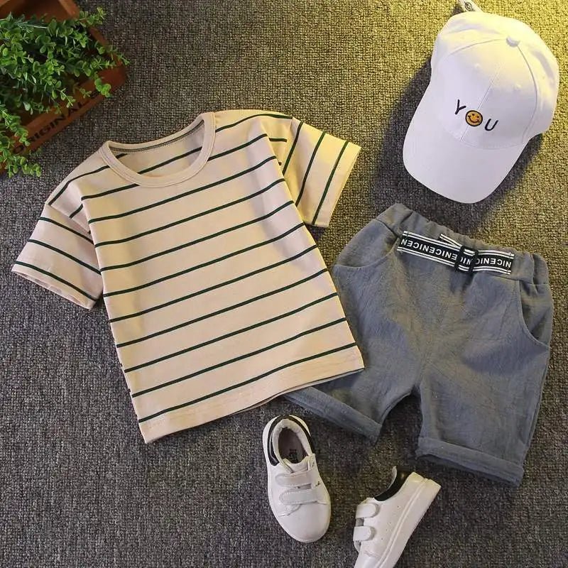 Boys Summer Polo Bear Shirt Set