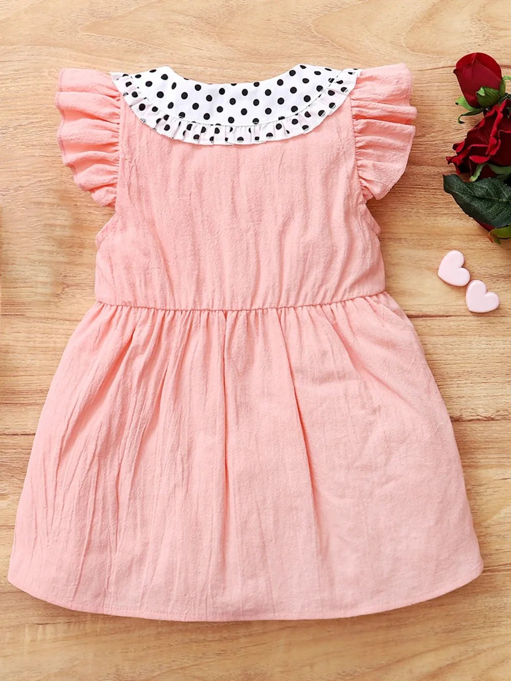 Girls Bow Collar Ruffle Sleeve Dress – Peter Pan Style