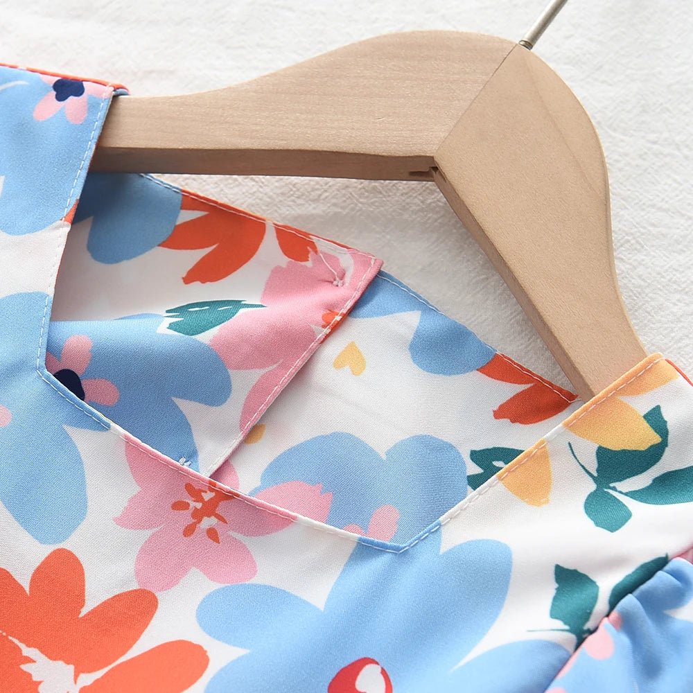 Girls Colorful Floral Dress