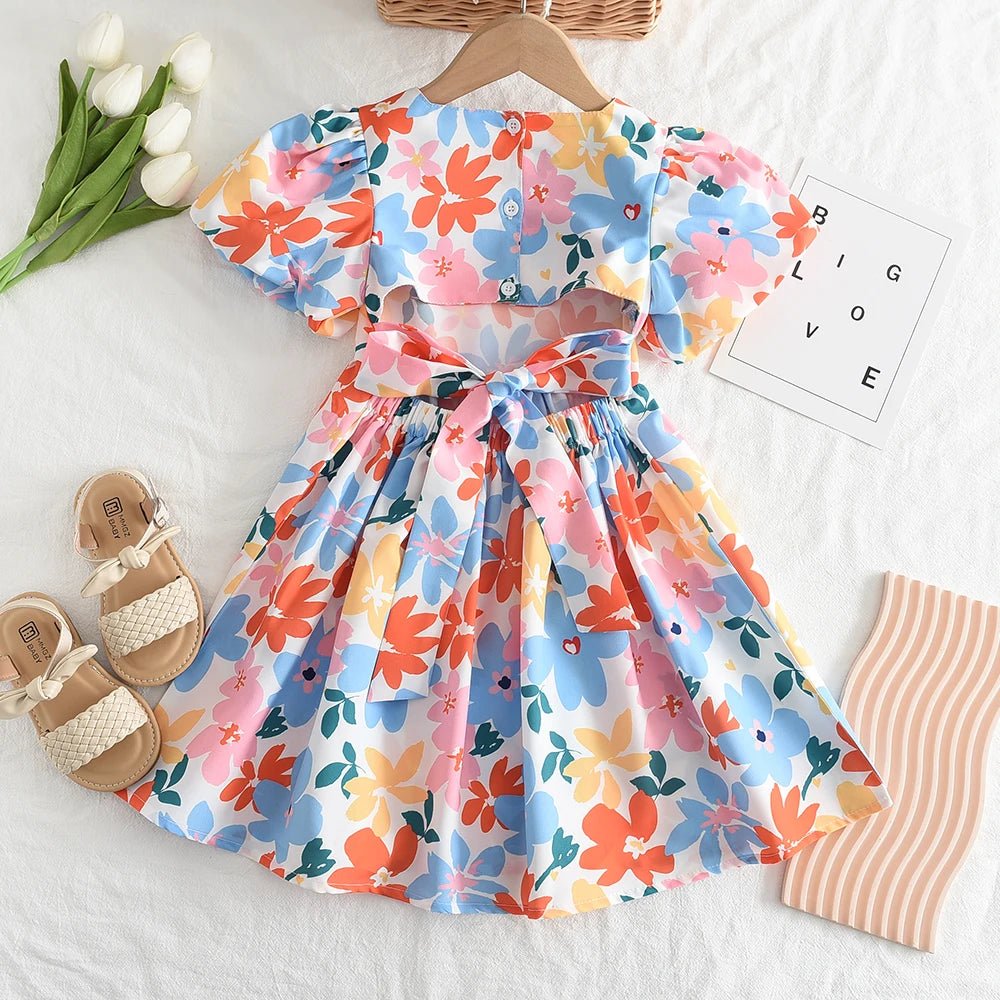 Girls Colorful Floral Dress