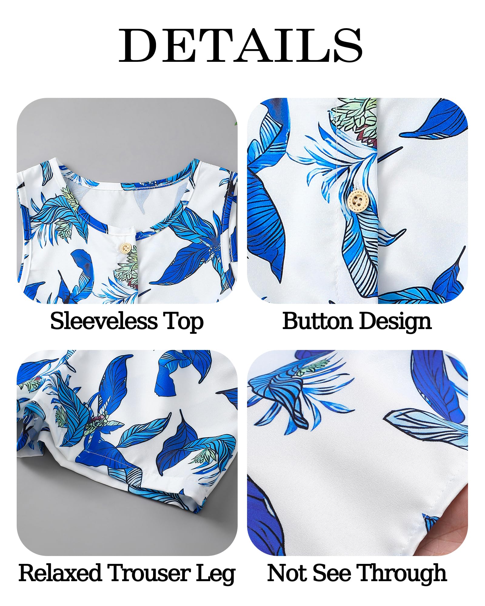 Girls Hawaiian Floral Crop Top and Shorts Summer Set