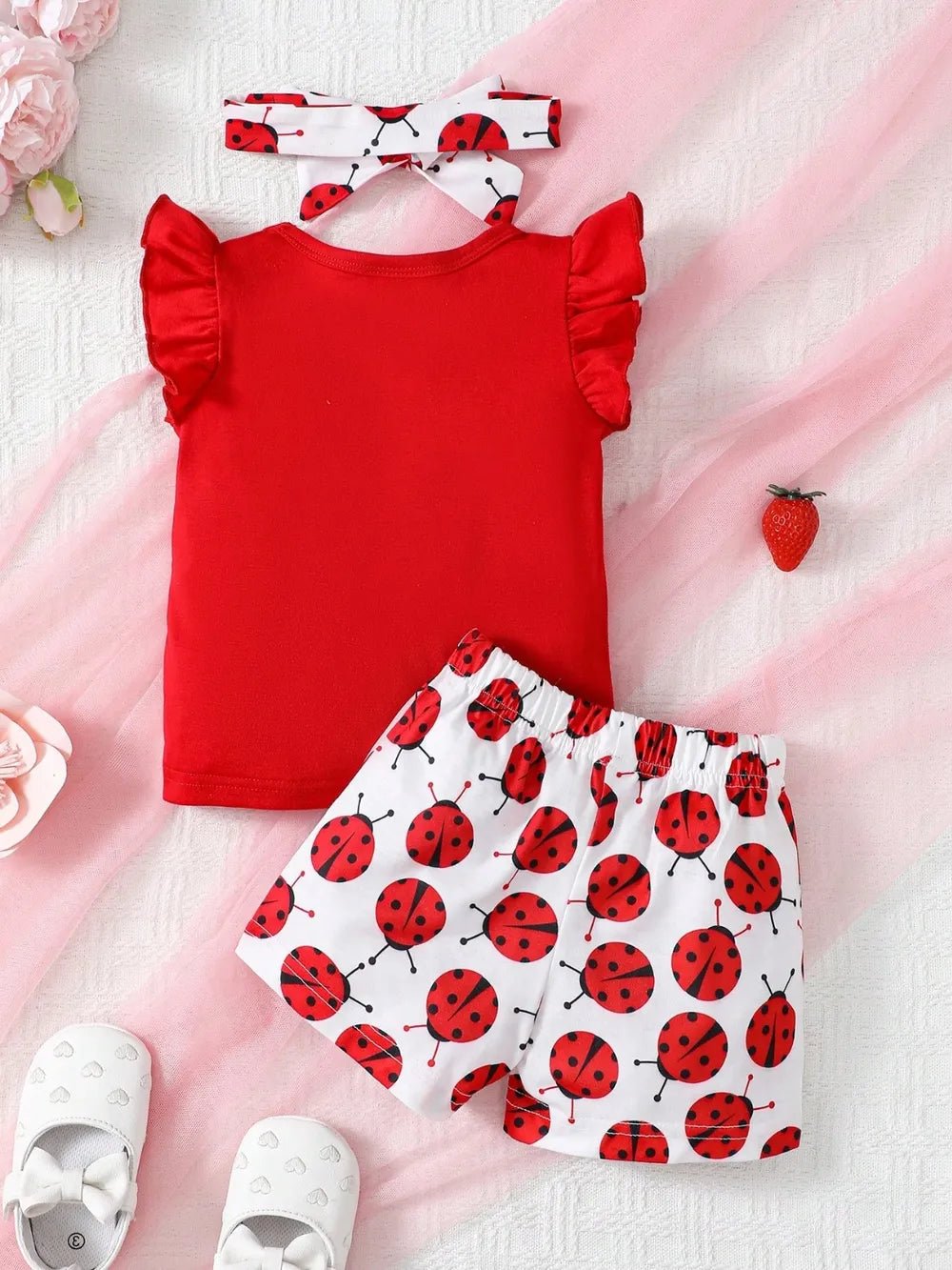 Girls Ladybug Top, Shorts & Headband Set – Little Lady
