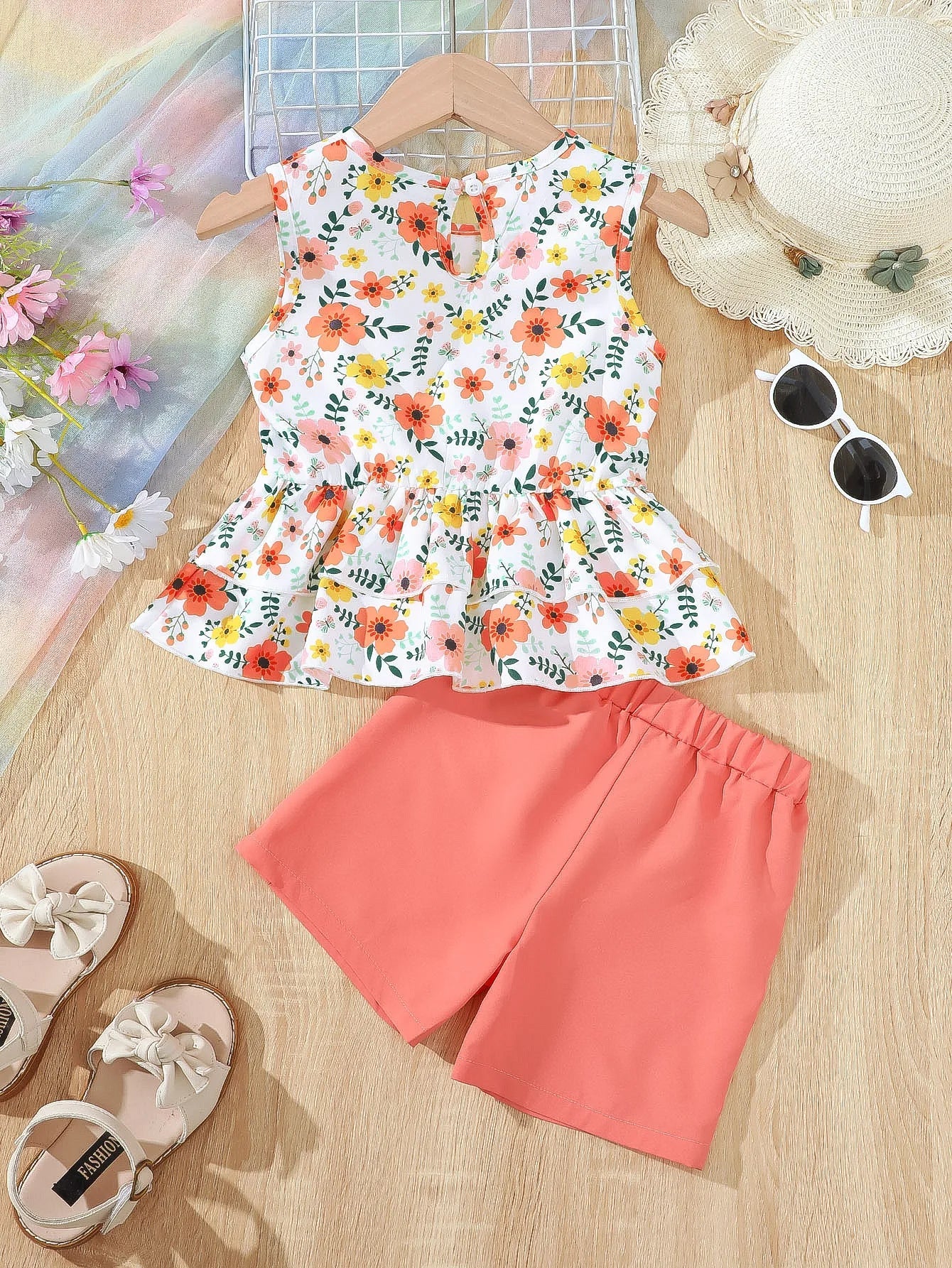 Girls Summer Floral Set