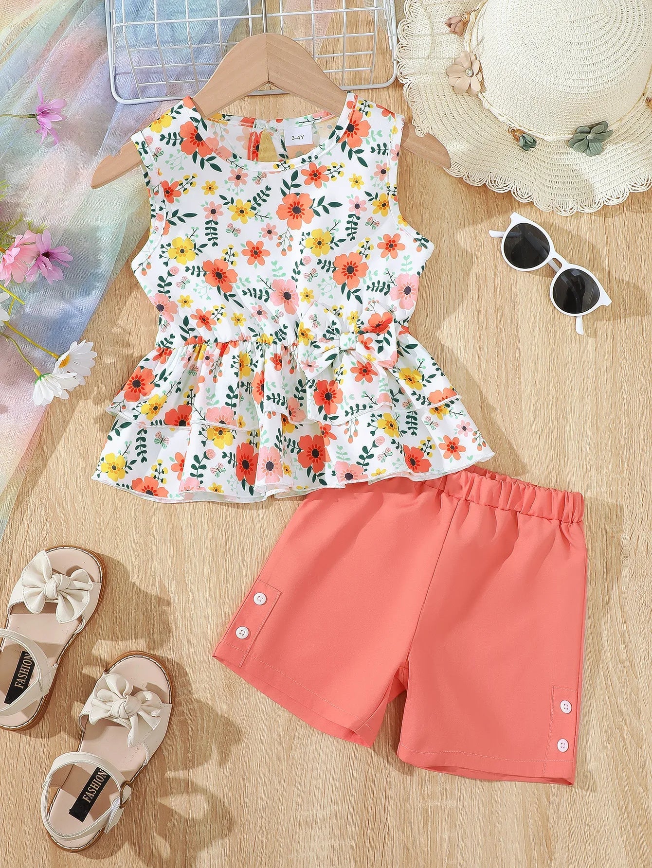 Girls Summer Floral Set