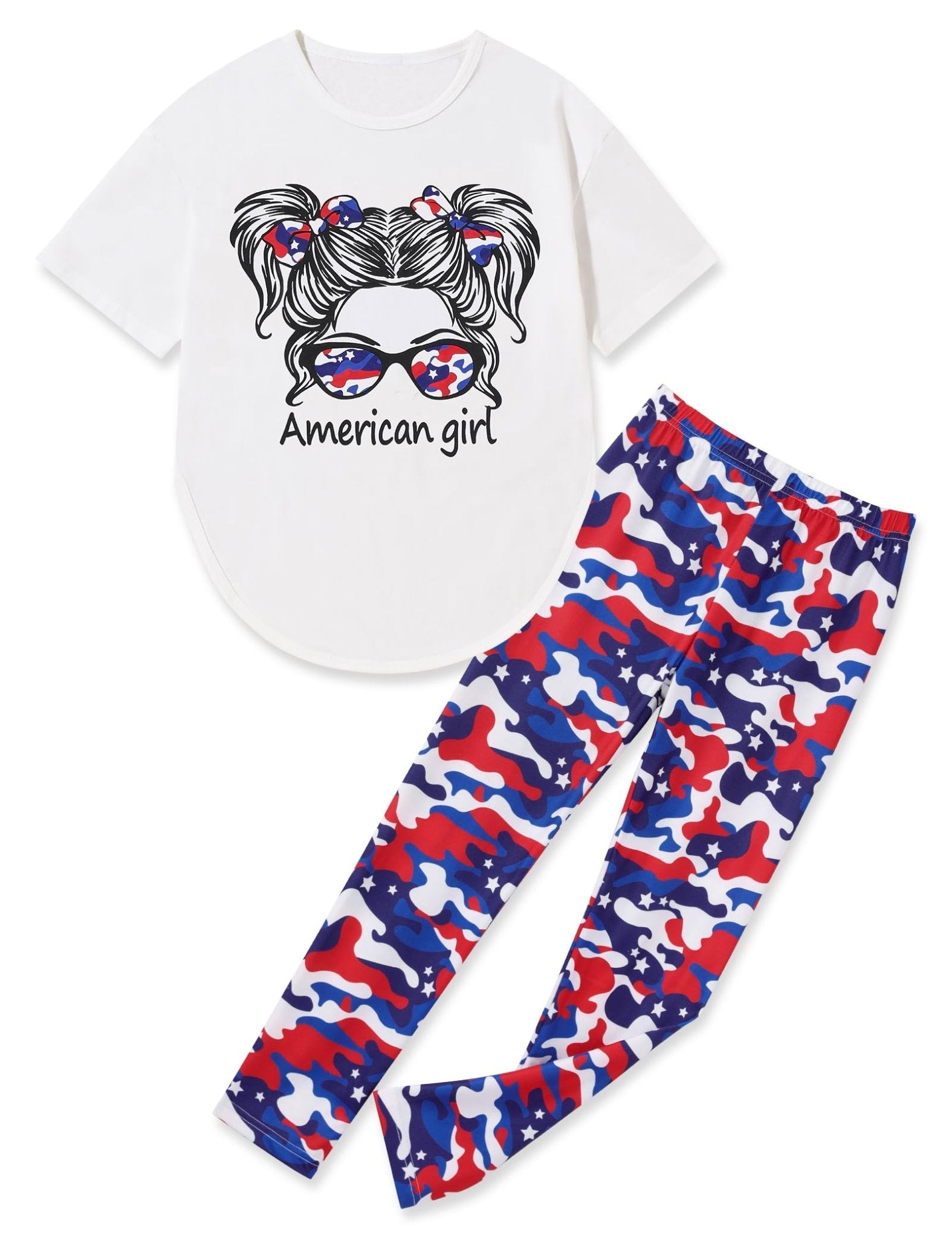 Girls Sweetie Print Top & Tie Dye Pants 2-Piece Set