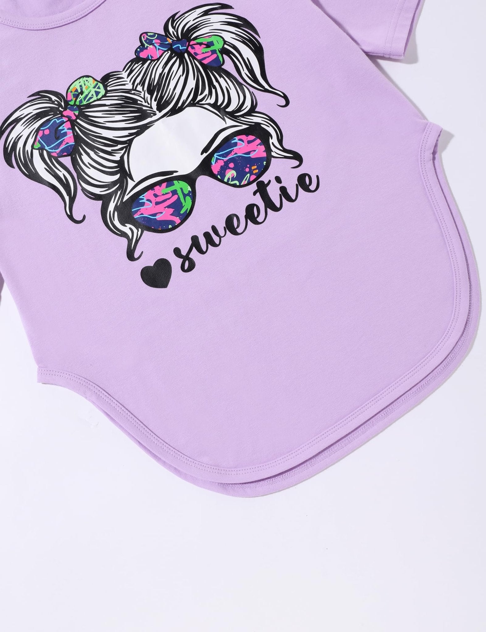 Girls Sweetie Print Top & Tie Dye Pants 2-Piece Set