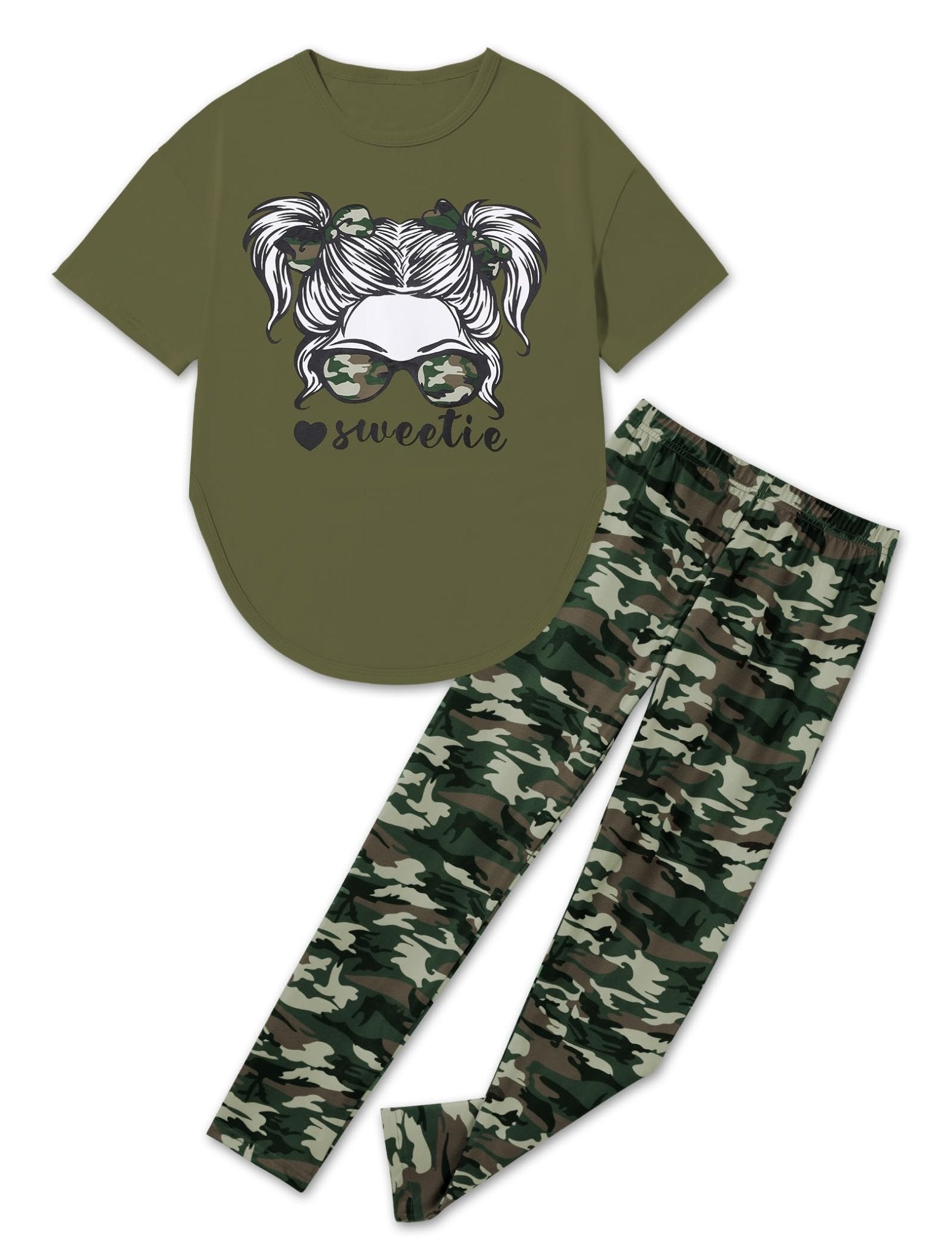 Girls Sweetie Print Top & Tie Dye Pants 2-Piece Set