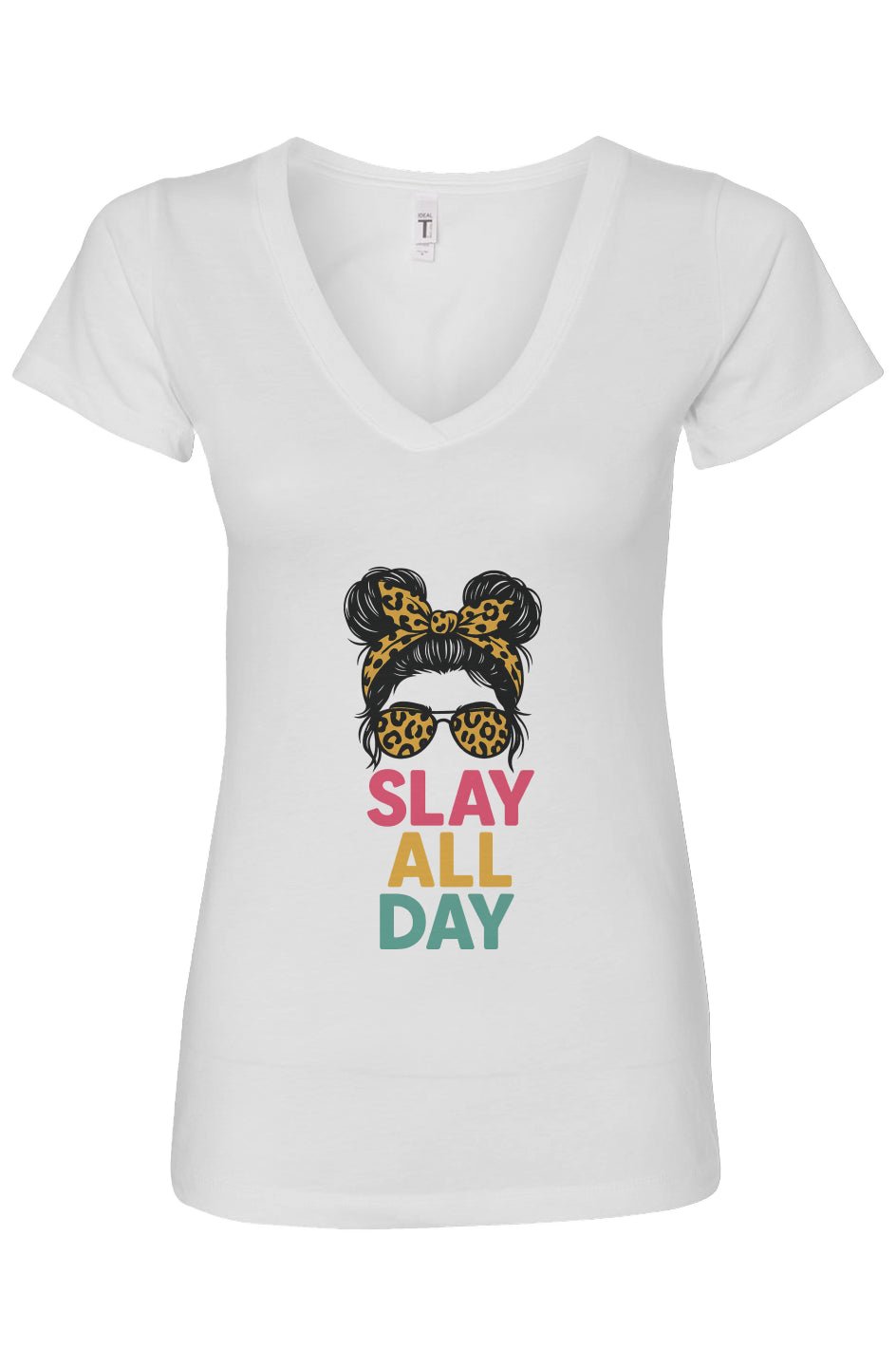 Slay All Day Tee – Tween Girls’ Graphic V-Neck T-Shirt