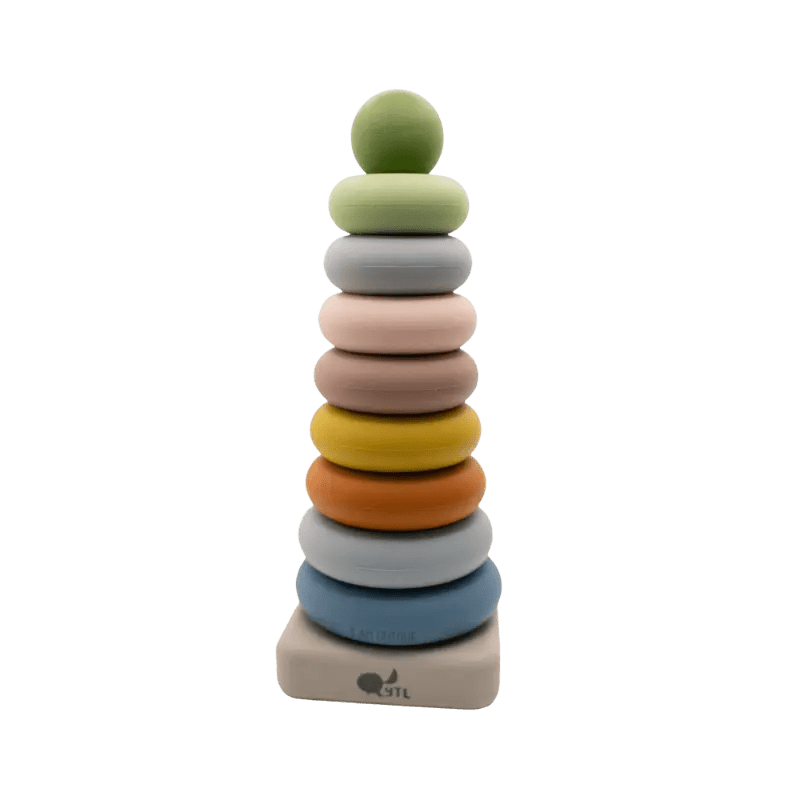 Silicone Ring Stacking Toy – 10pc| LYTL®️ - Rocketeer Kidz